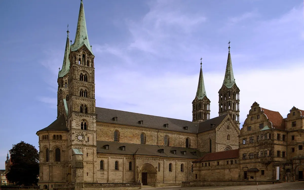 Bamberg Cathedral (Bamberger Dom) with its four towers above the old town