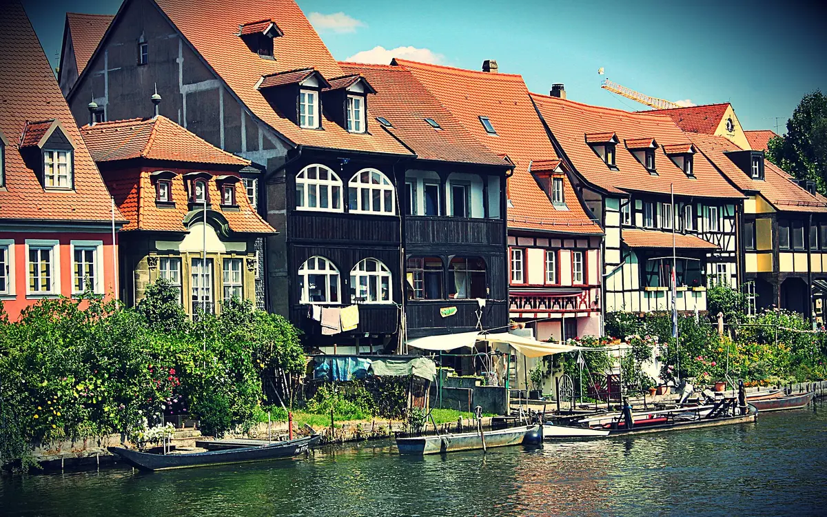 Little Venice (Klein-Venedig) in Bamberg, riverside houses along the Regnitz