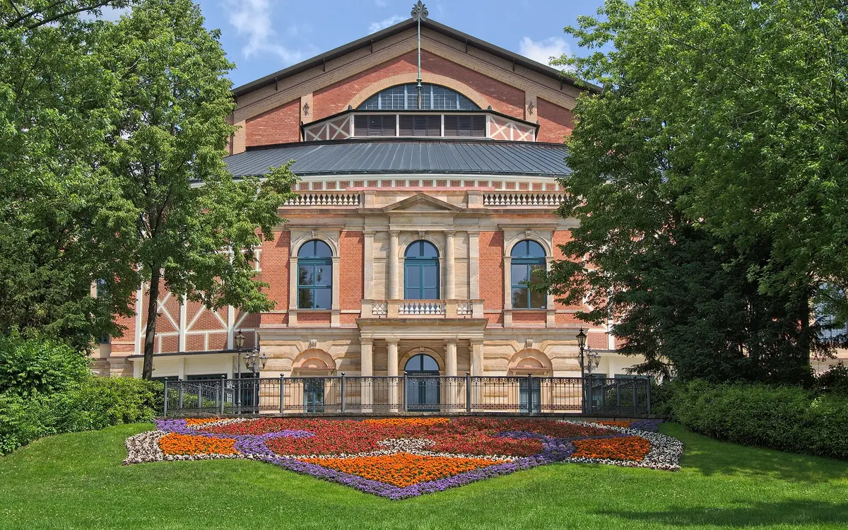 The Festspielhaus, the Bayreuth Festival Theatre, on its hill