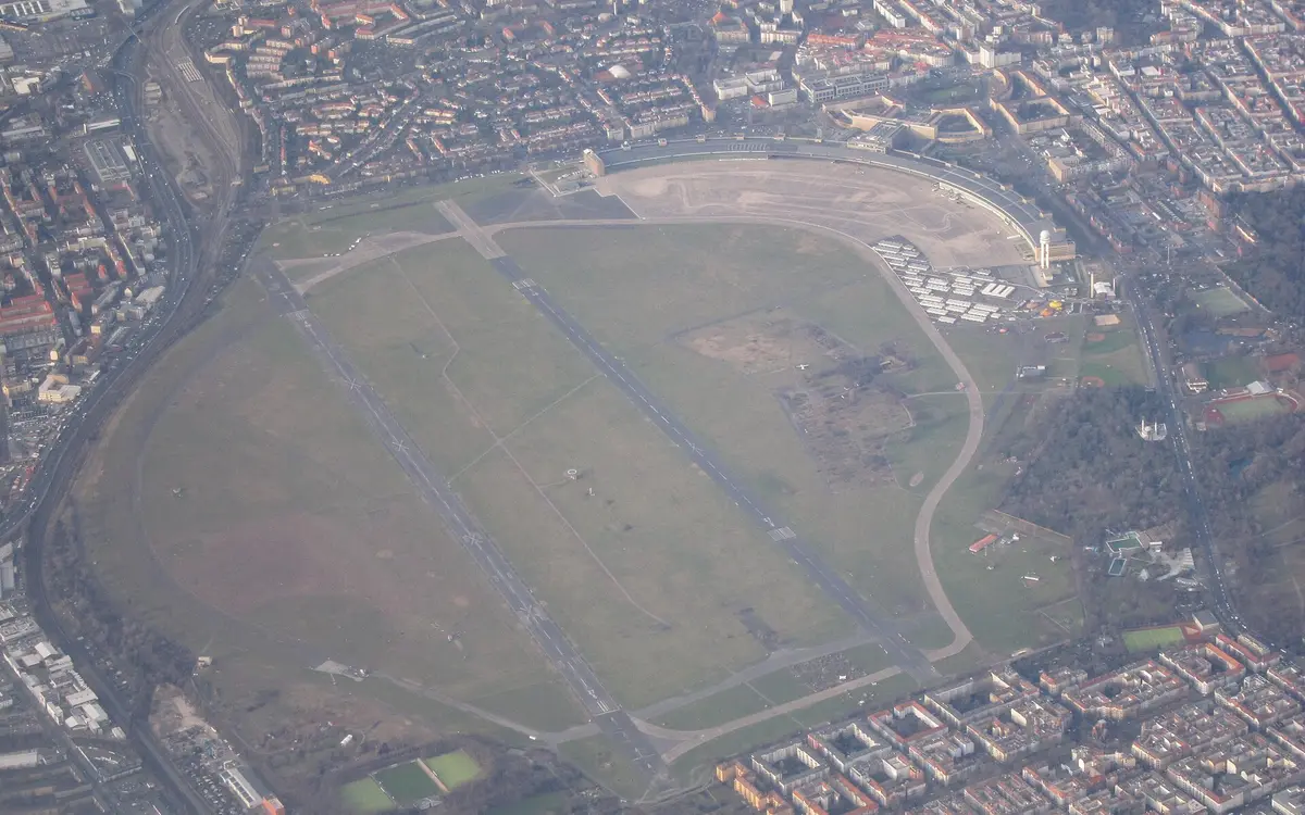 Aerial view of Tempelhofer Feld in Berlin