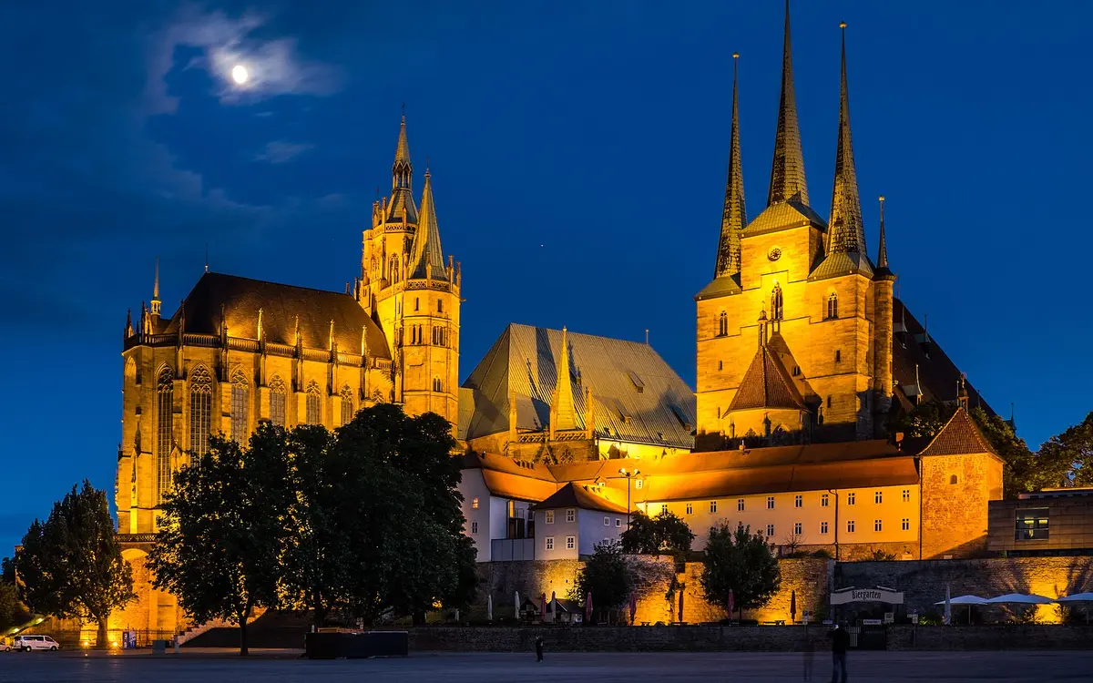 Erfurt Cathedral and the Severikirche on the Domberg in Erfurt