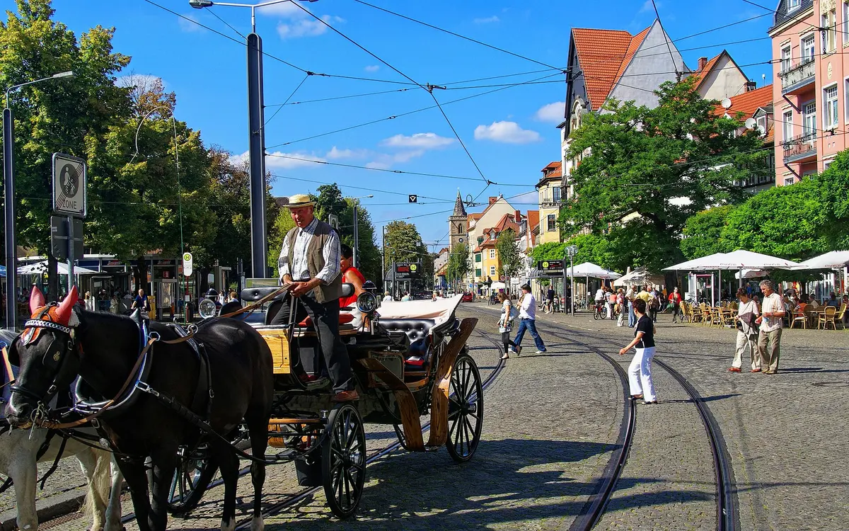 The Domplatz square in the old town of Erfurt