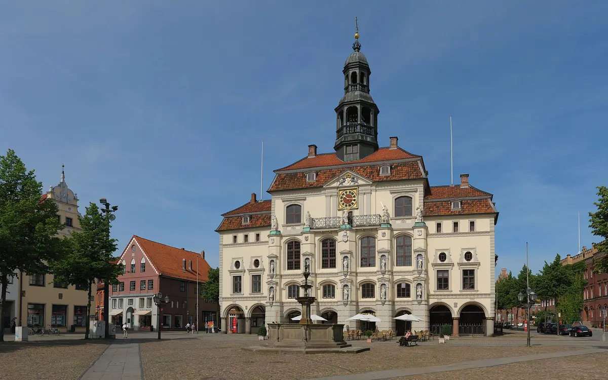 The Rathaus (town hall) of Lüneburg on the market square