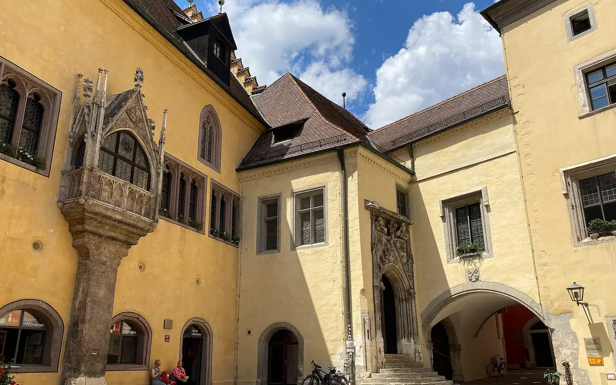 The courtyard area of the Altes Rathaus (Old Town Hall) in Regensburg