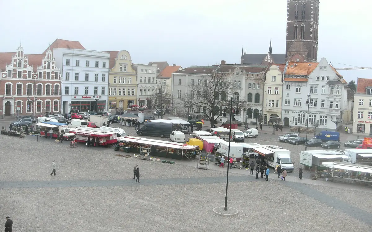 Wismar Marktplatz, the market square in the Hanseatic old town of Wismar